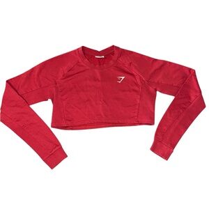 Red Gymshark Long Sleeve Crop Top